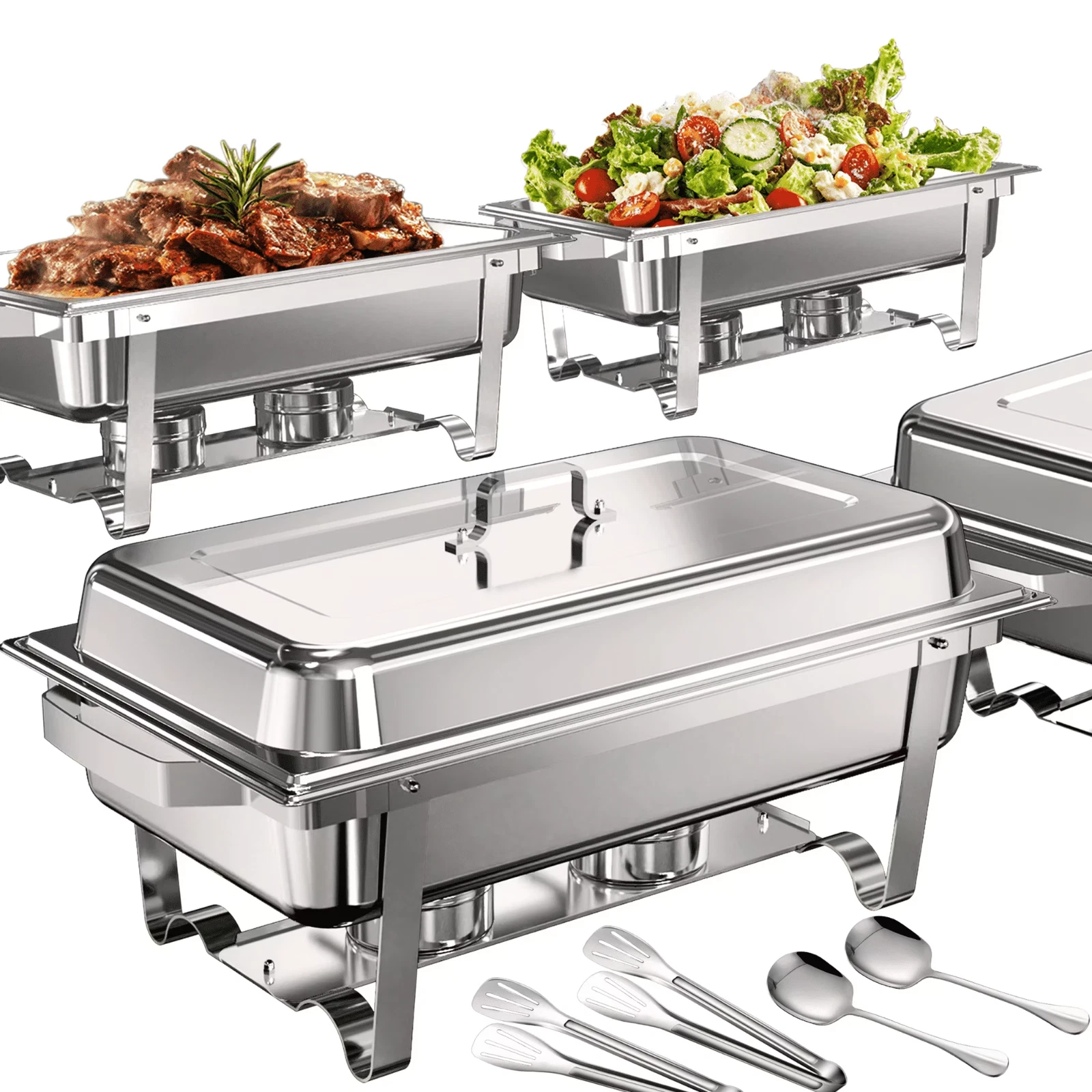 13QT Rectangular Stainless Steel Chafing Dish Buffet Set