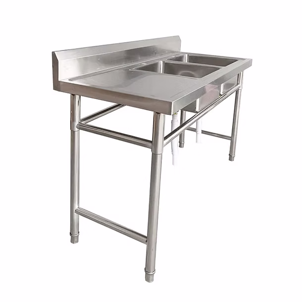 Double Bowl Commercial Sink 1700mm with Drainboards