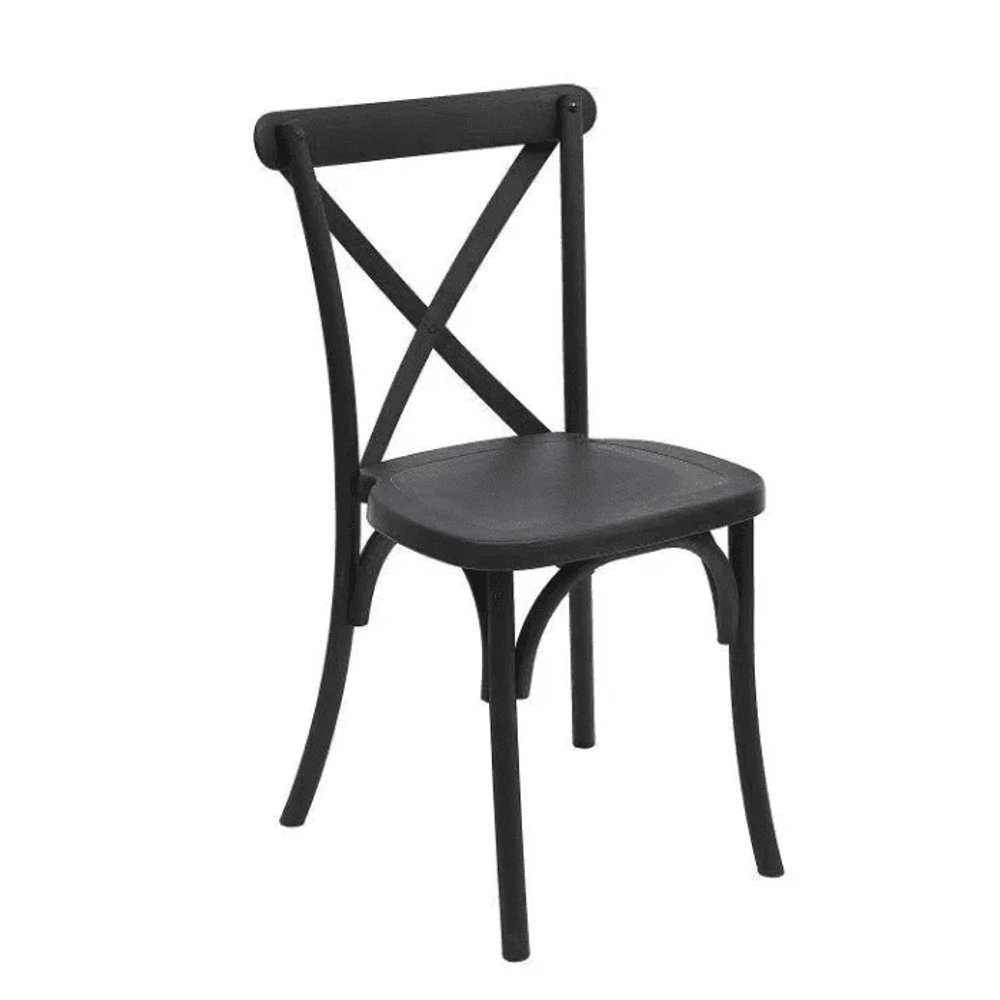 Black Plastic crossback chairs for sale