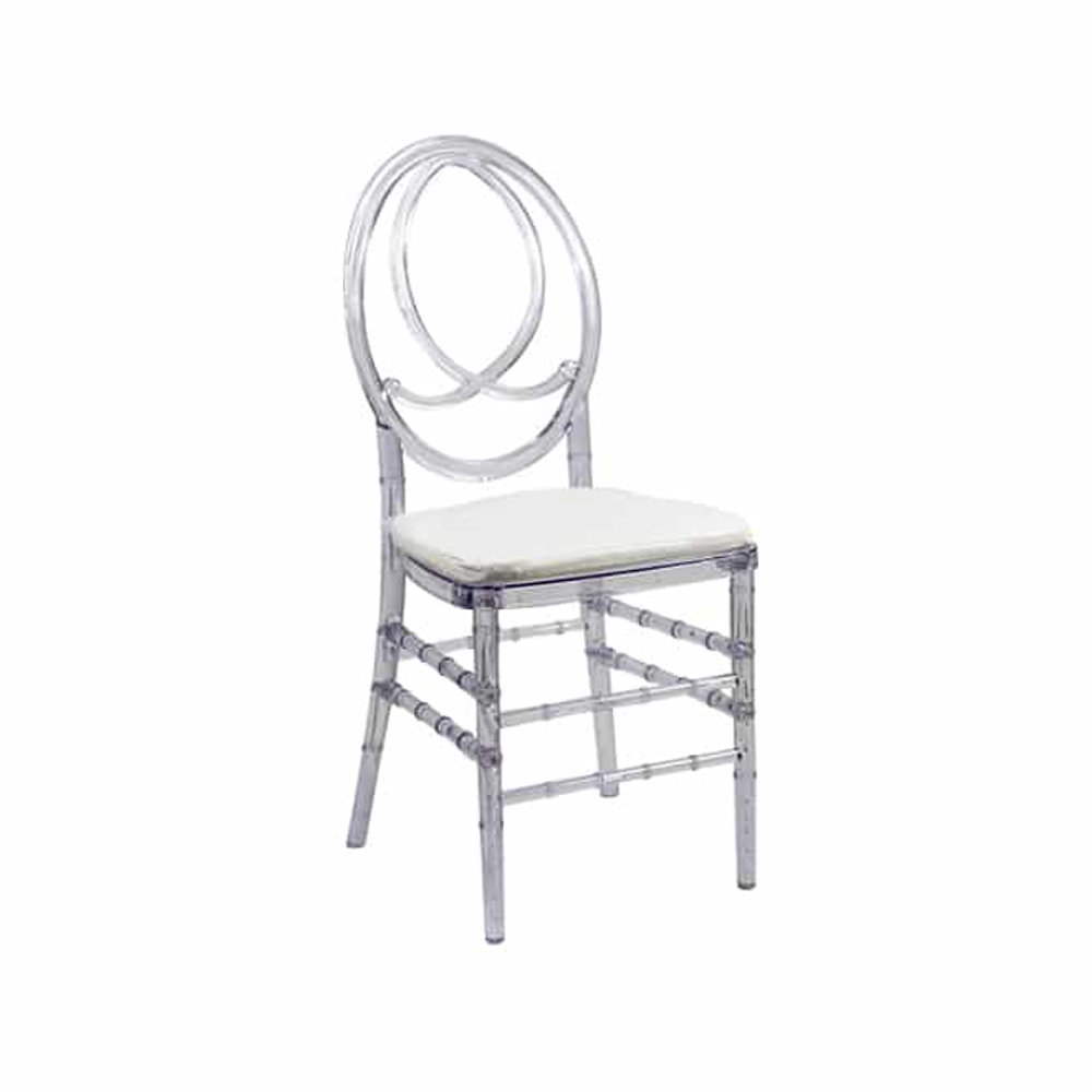 Clear Phoenix Chair with Leather Cushion