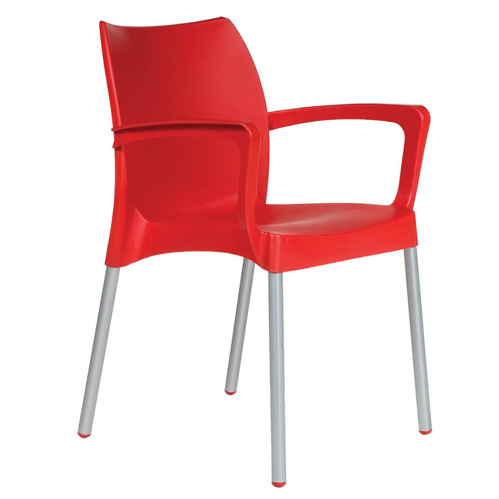 Sapphire Armchair Alu Leg – Red