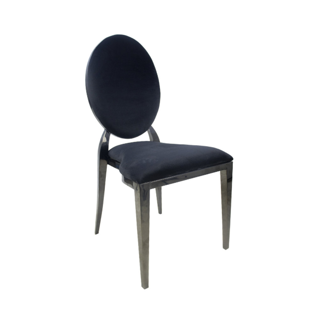 Velvet Dining Chair Black Frame