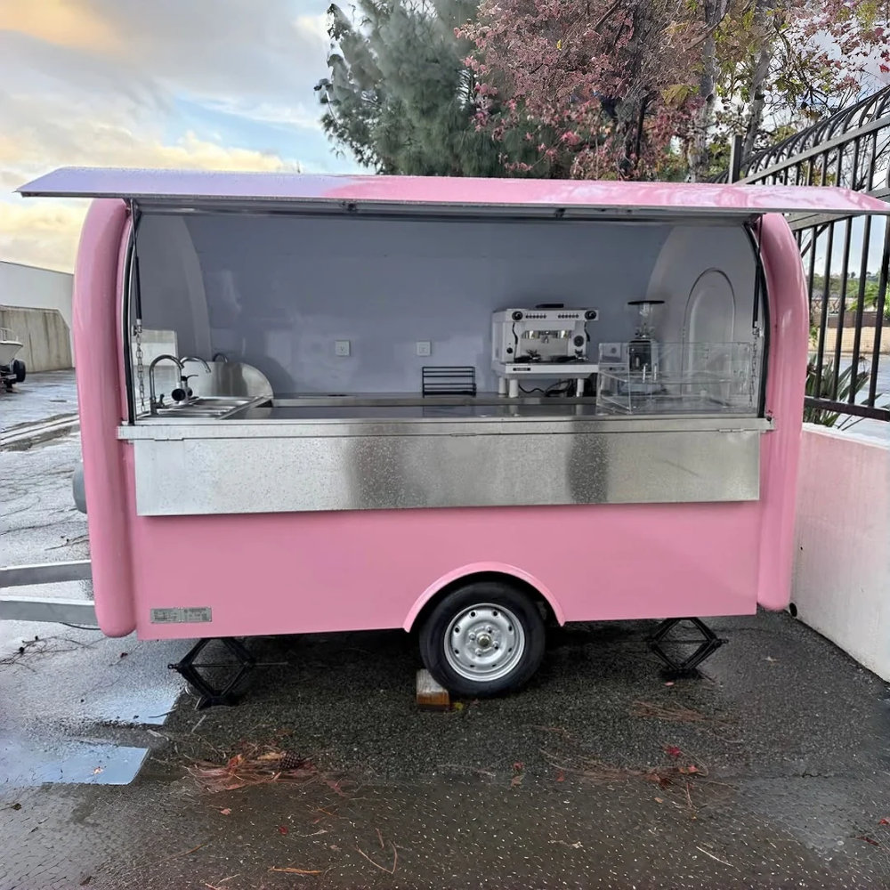 2.74m White Mini Round Food Trailer with Single Axle