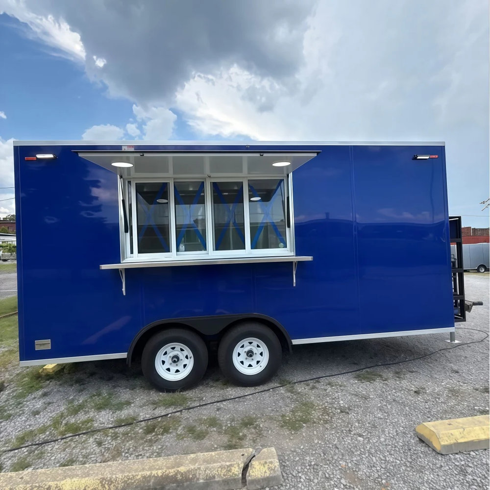 4m Bright Blue Enclosed Catering Trailer Dual Axle