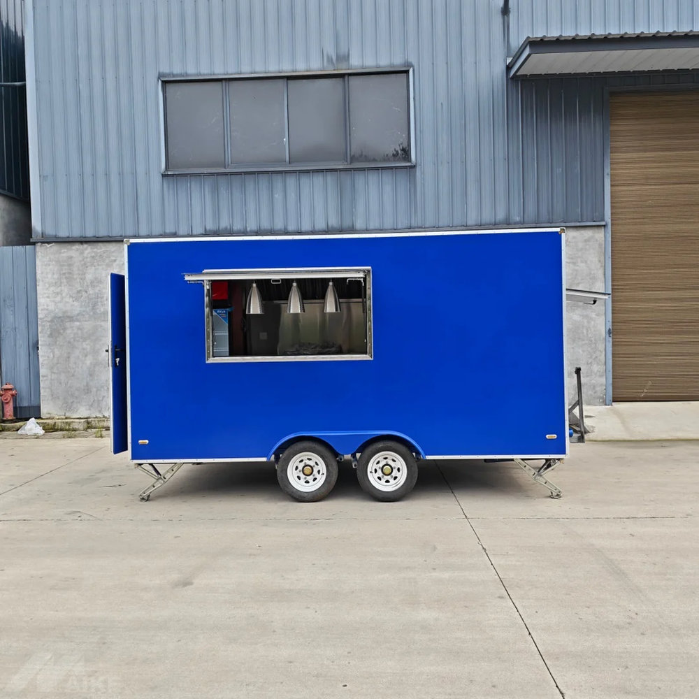 4m Royal Blue Enclosed Street Food Trailer Dual Axle