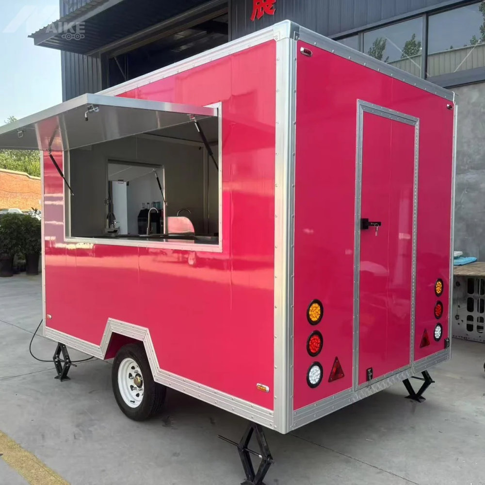 Hot Pink Enclosed Food Trailer Dessert Cart