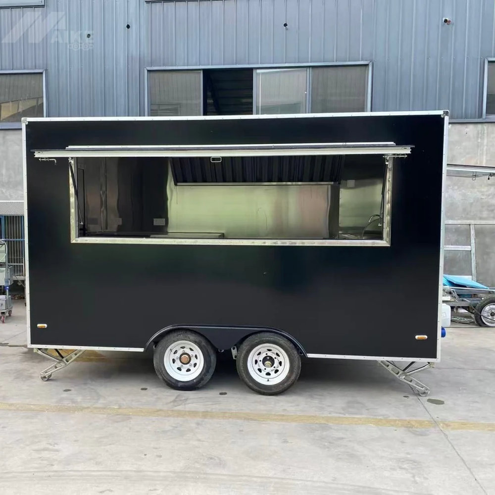 Sleek Black Enclosed Food Trailer Dual Axle Kitchen