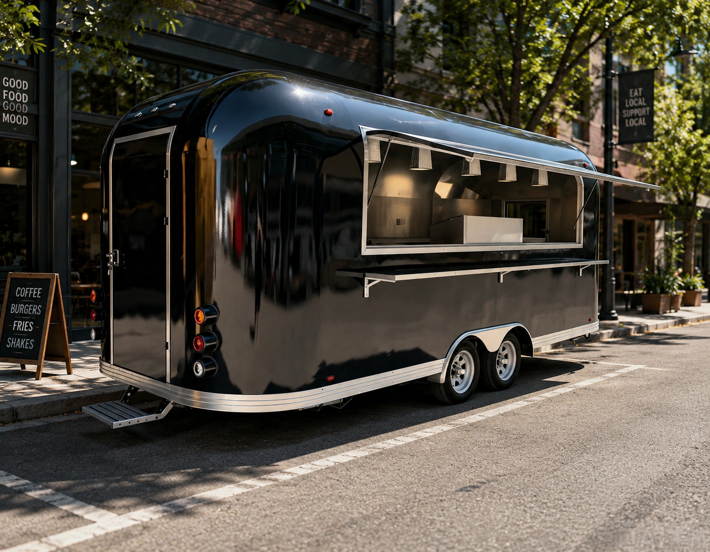 Fully Equipped Commercial Mobile Food Trailer