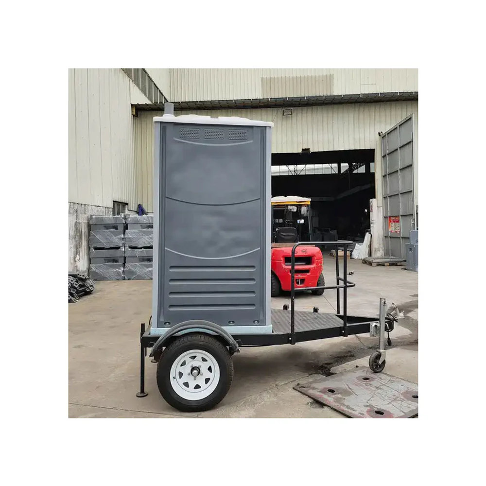Portable Plastic Outdoor Toilet with Trailer – HDPE Unit