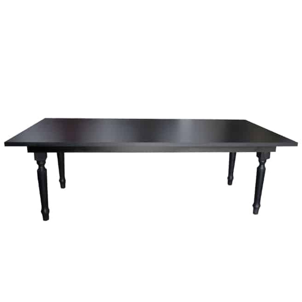 Black Rectangular Wooden Table 2.4m (Standard)