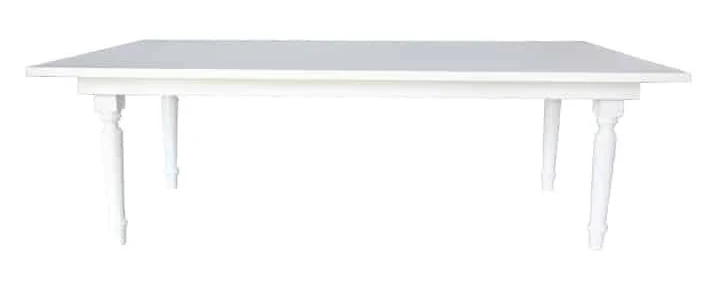 White Rectangular Wooden Table 2.4m
