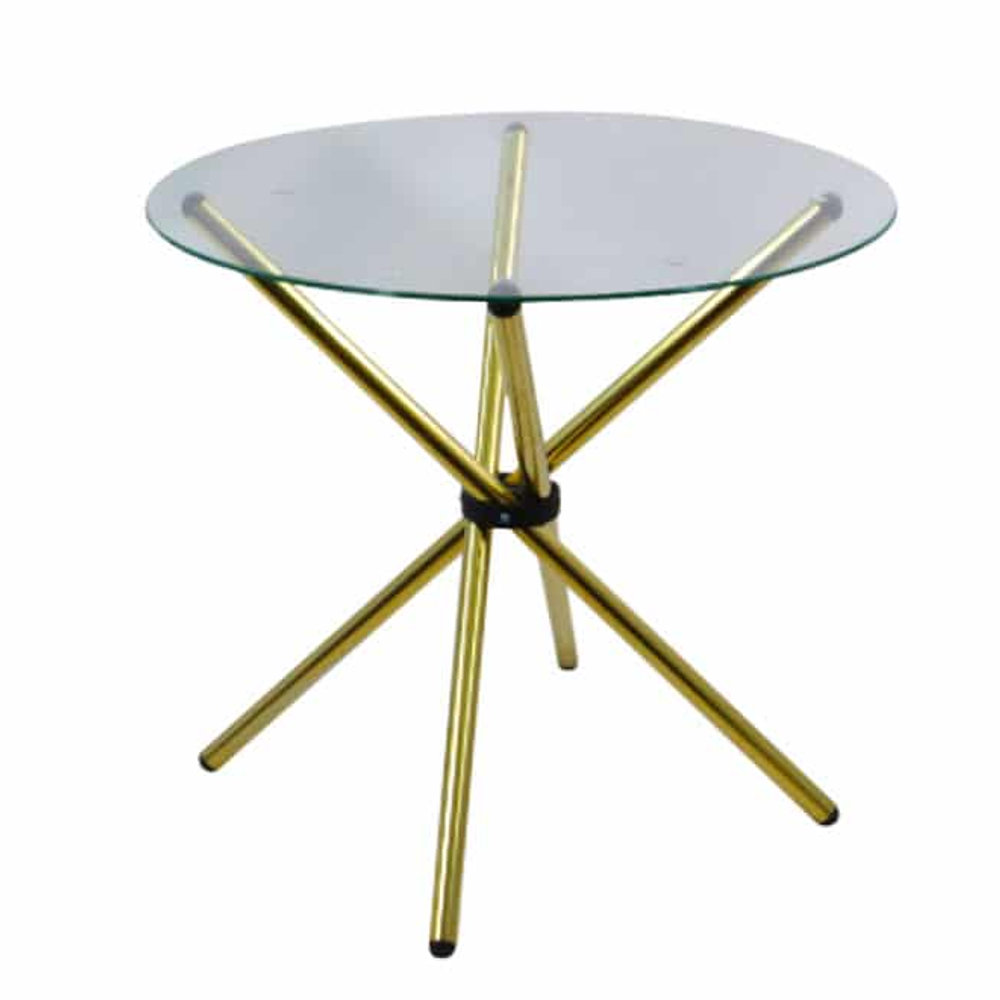 Round Glass Table With Metal Legs